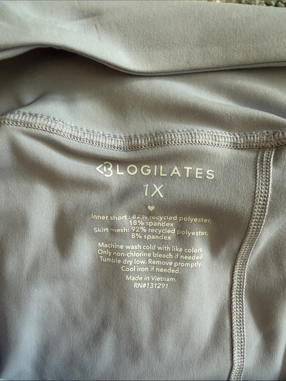 Blogilates Lavender Skort Crossover Waistband - Picture 3 of 5